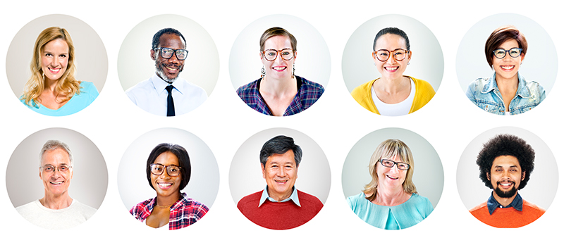 A photo of a collage of people.