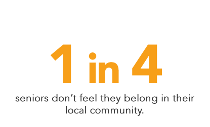 1 in 4 seniors don’t feel they belong in their local community.